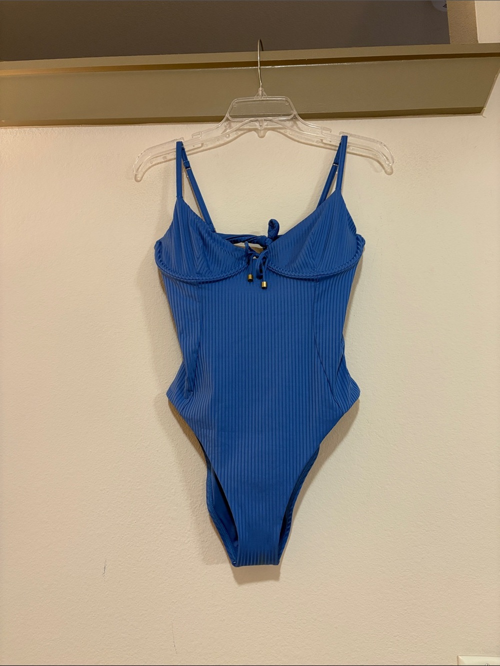 Vitamin A Ada Underwire One Piece Swimsuit in Chambray EcoRib SZ L NWOT - Picture 3 of 6